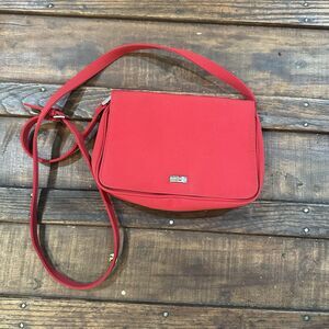 Liz Claiborne Adjustable Crossbody Bag Small Red Purse EUC